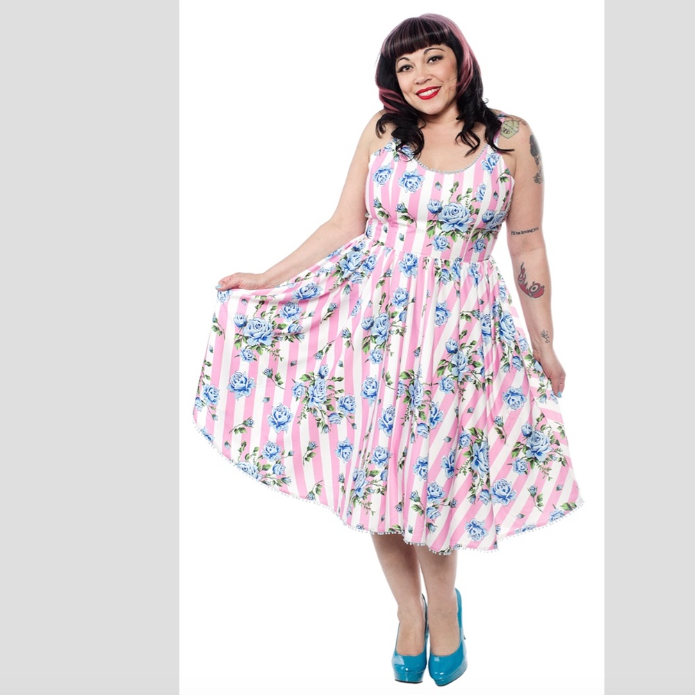 Sourpuss Carousel Roses Sweets Swing Dress, XXL
